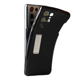 Galaxy S21 Ultra Kılıf Zore Kalem Bölmeli Standlı Süper Silikon Kapak Renksiz