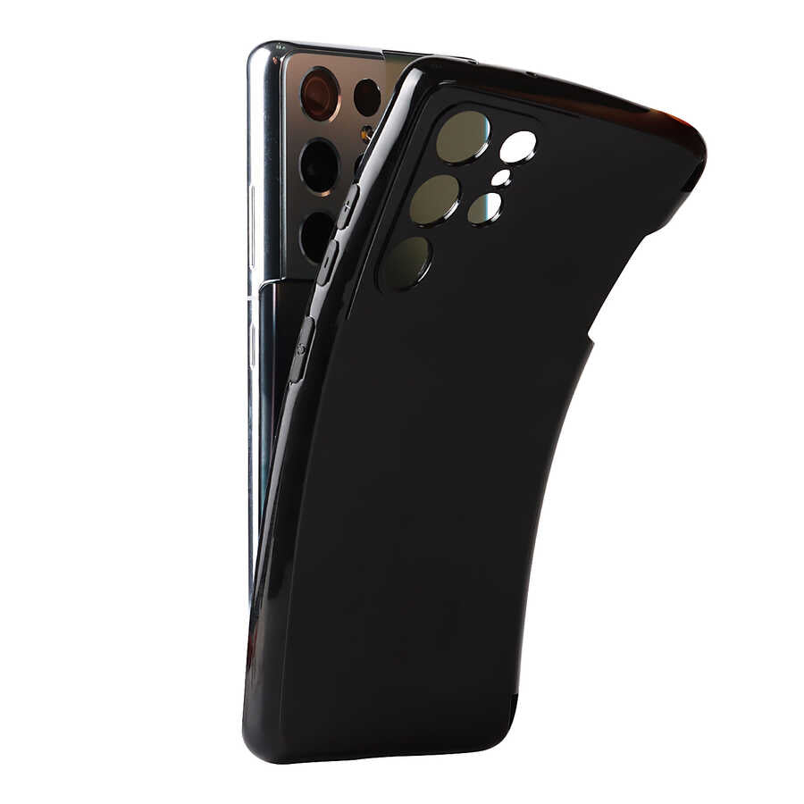 Galaxy S21 Ultra Kılıf Zore Kalem Bölmeli Süper Silikon Kapak Siyah