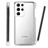 Galaxy S21 Ultra Kılıf Zore Kalem Bölmeli Süper Silikon Kapak Renksiz