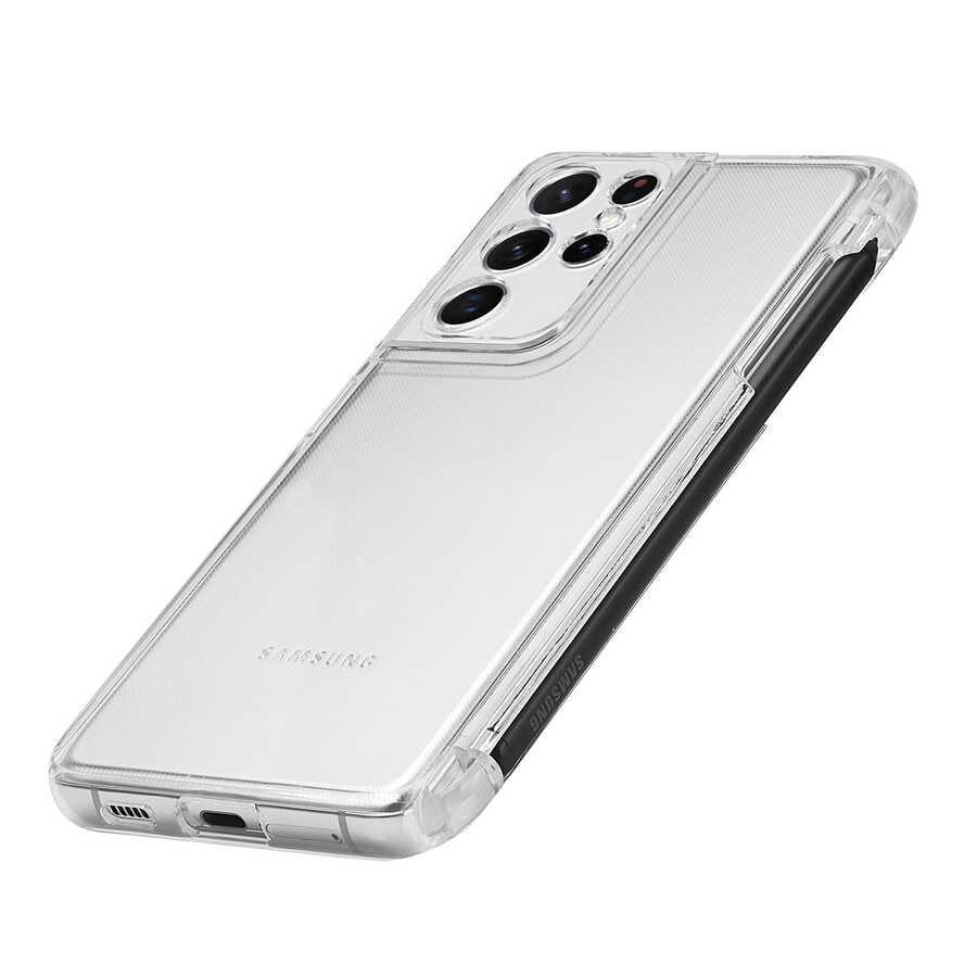 Galaxy S21 Ultra Kılıf Zore Kalem Bölmeli Süper Silikon Kapak Siyah