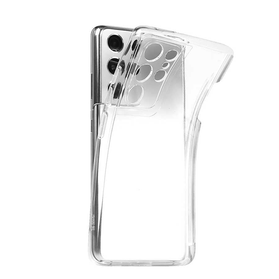 Galaxy S21 Ultra Kılıf Zore Kalem Bölmeli Süper Silikon Kapak Renksiz