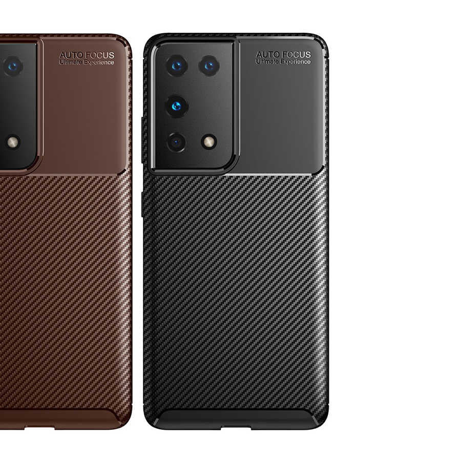 Galaxy S21 Ultra Kılıf Zore Negro Silikon Kapak Kahverengi