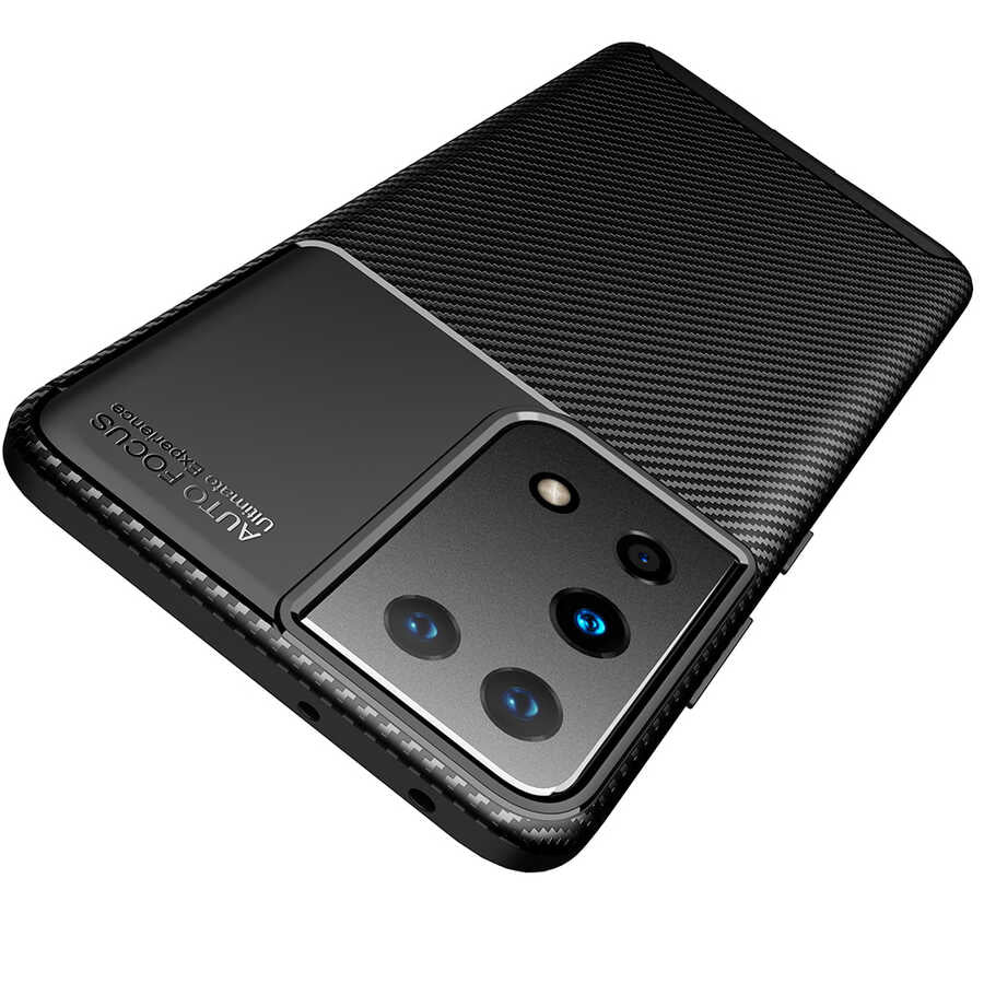 Galaxy S21 Ultra Kılıf Zore Negro Silikon Kapak Lacivert