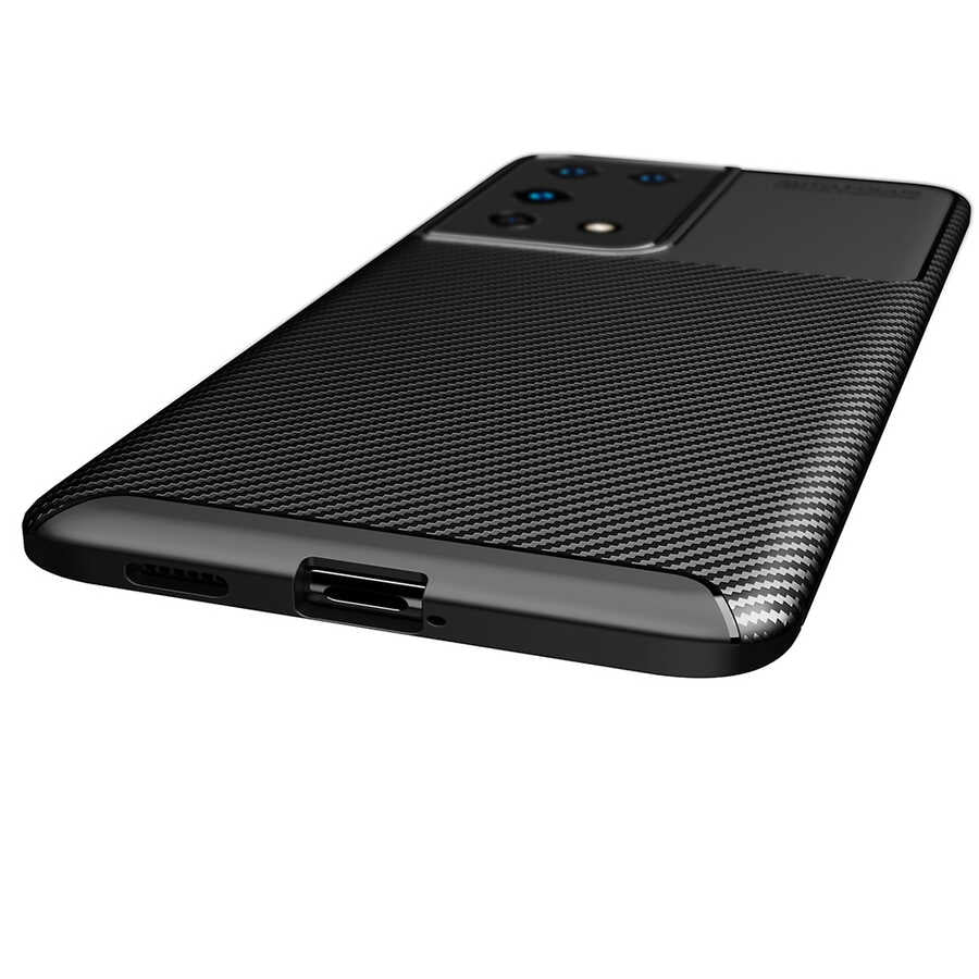 Galaxy S21 Ultra Kılıf Zore Negro Silikon Kapak Kahverengi