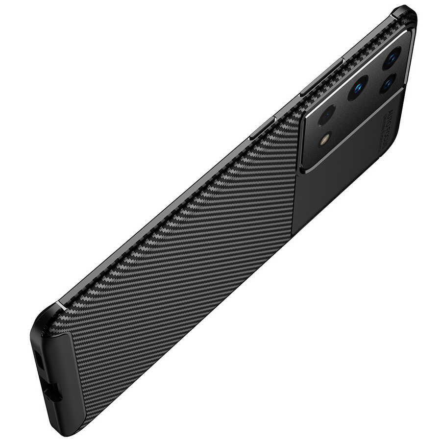 Galaxy S21 Ultra Kılıf Zore Negro Silikon Kapak Siyah