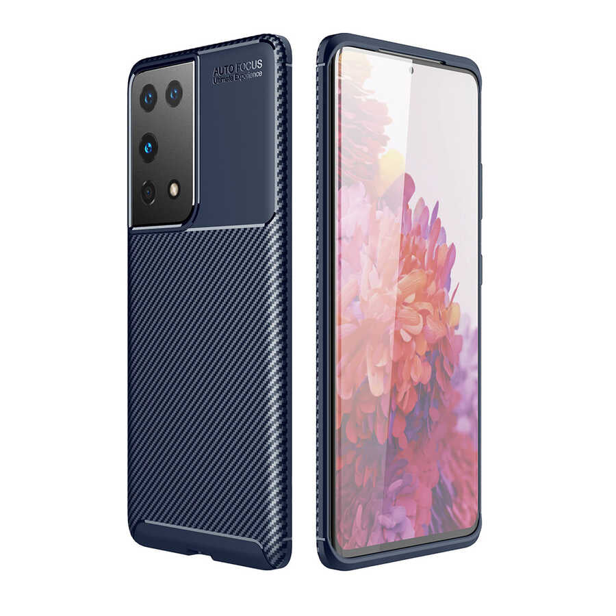 Galaxy S21 Ultra Kılıf Zore Negro Silikon Kapak Lacivert