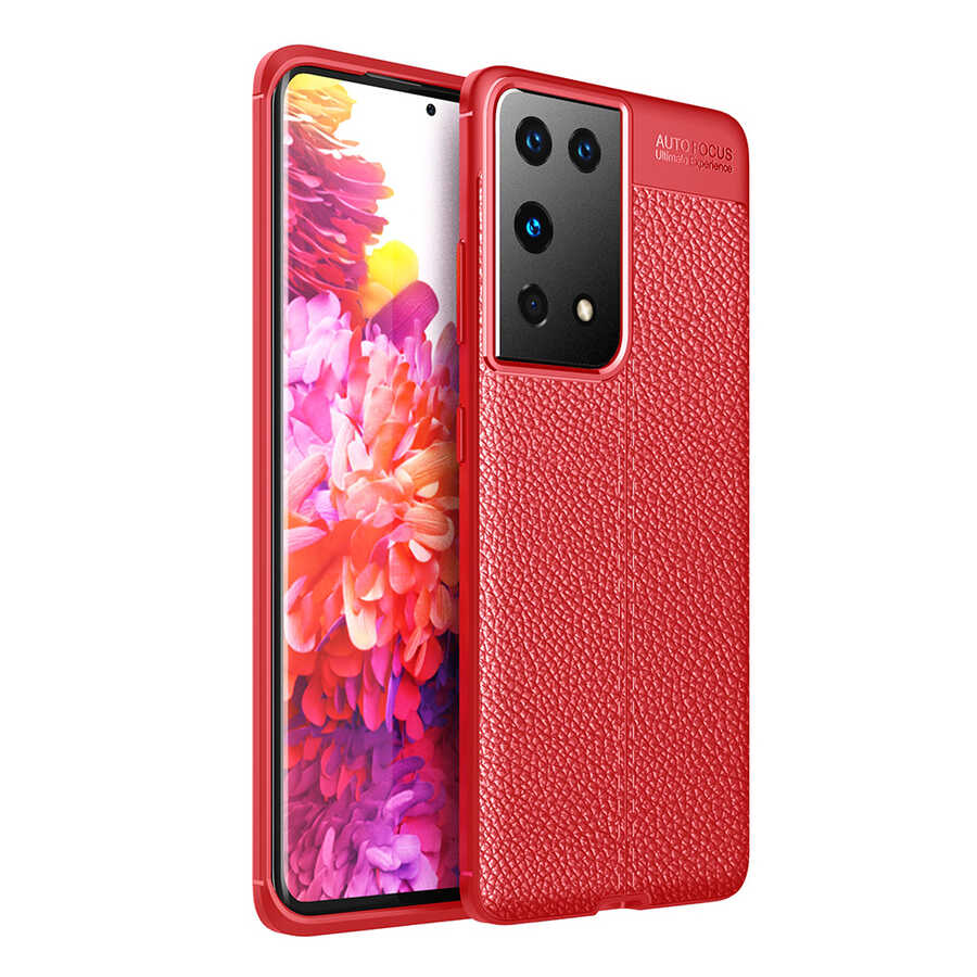Galaxy S21 Ultra Kılıf Zore Niss Silikon Kapak Kırmızı