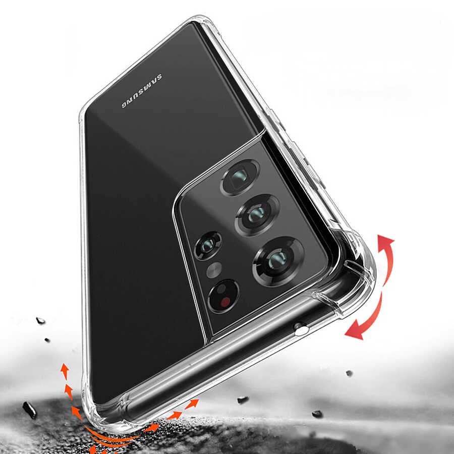 Galaxy S21 Ultra Kılıf Zore Nitro Anti Shock Silikon Renksiz