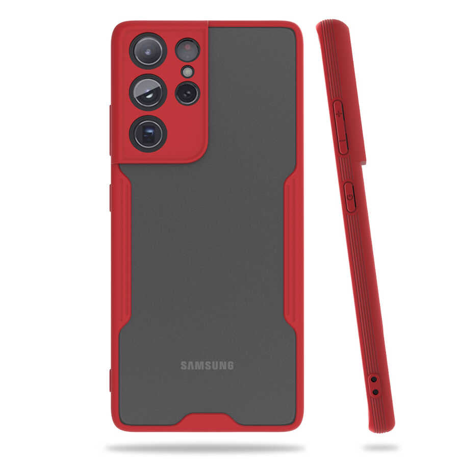 Galaxy S21 Ultra Kılıf Zore Parfe Kapak Kırmızı