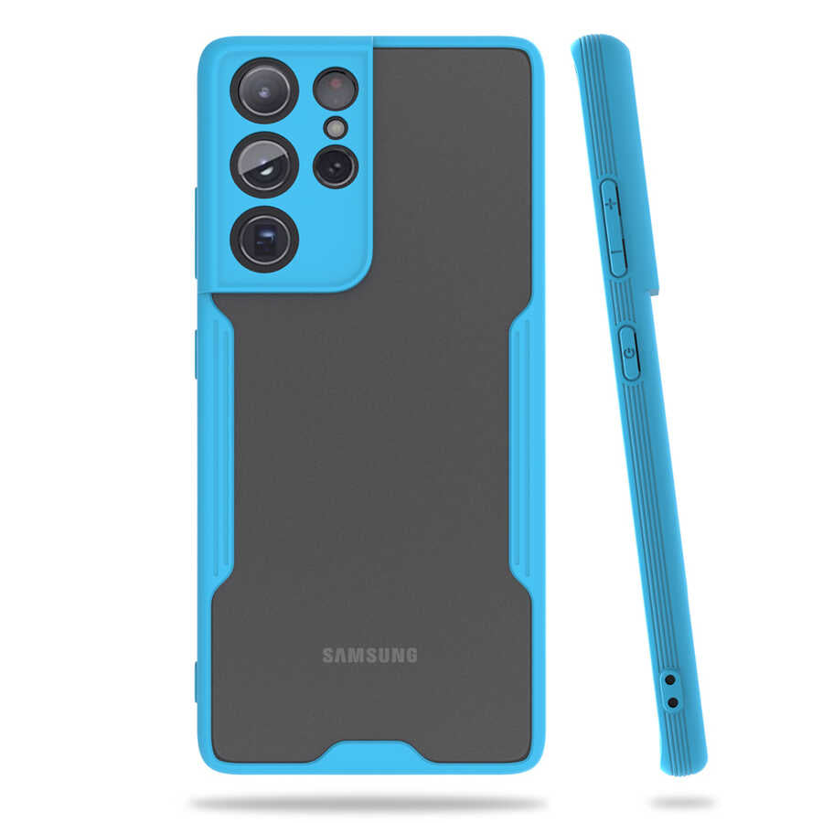 Galaxy S21 Ultra Kılıf Zore Parfe Kapak Mavi