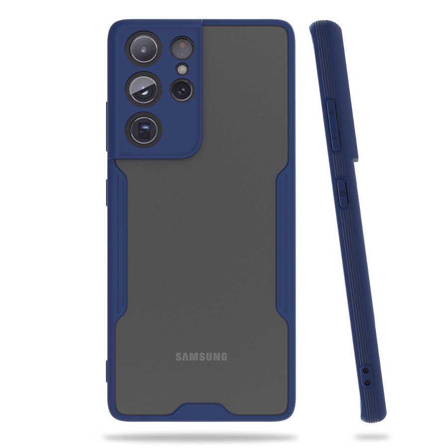 Galaxy S21 Ultra Kılıf Zore Parfe Kapak Lacivert