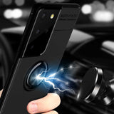 Galaxy S21 Ultra Kılıf Zore Ravel Silikon Kapak Siyah-Kırmızı