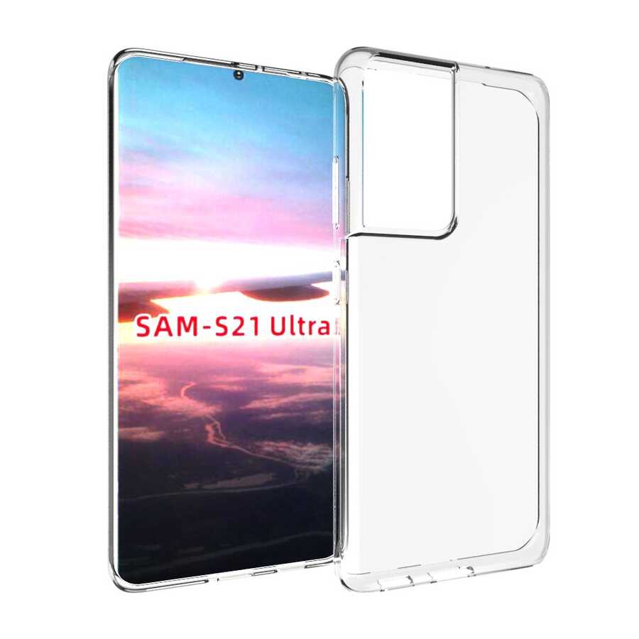 Galaxy S21 Ultra Kılıf Zore Süper Silikon Kapak Renksiz