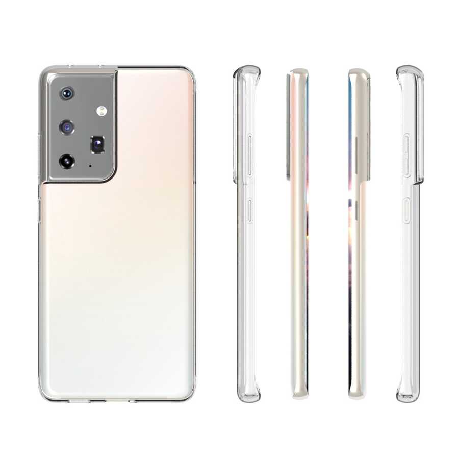 Galaxy S21 Ultra Kılıf Zore Süper Silikon Kapak Renksiz