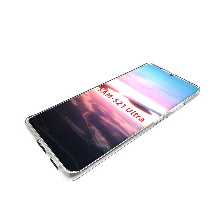 Galaxy S21 Ultra Kılıf Zore Süper Silikon Kapak Renksiz