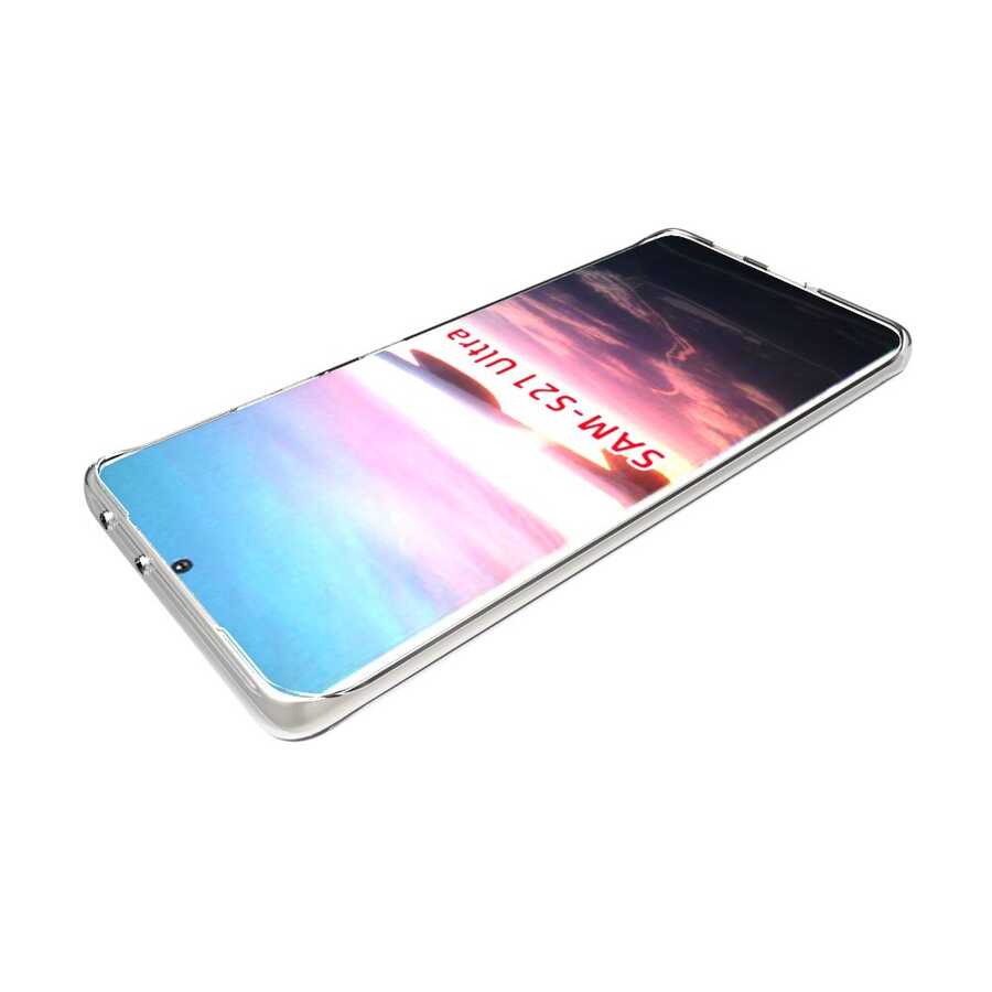 Galaxy S21 Ultra Kılıf Zore Süper Silikon Kapak Renksiz