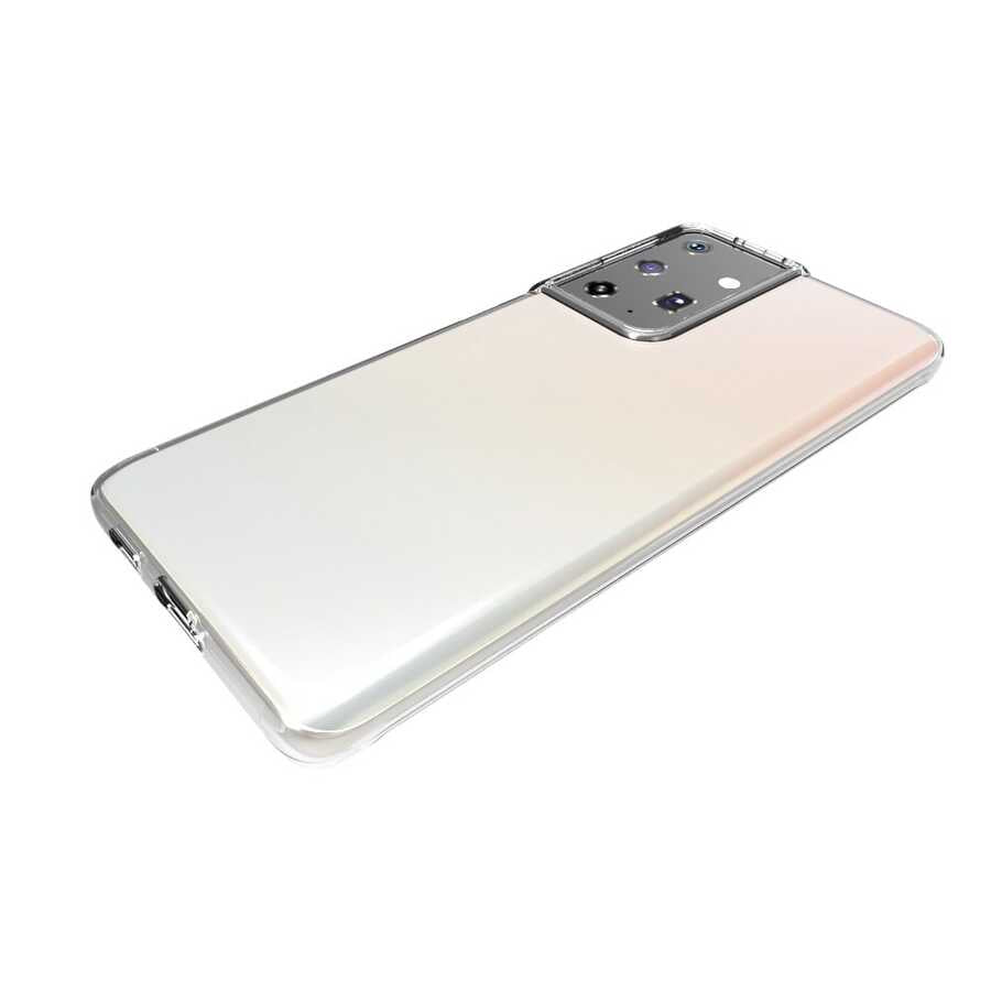 Galaxy S21 Ultra Kılıf Zore Süper Silikon Kapak Renksiz