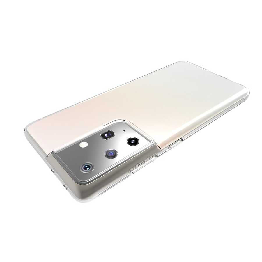 Galaxy S21 Ultra Kılıf Zore Süper Silikon Kapak Renksiz
