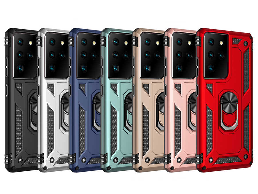 Galaxy S21 Ultra Kılıf Zore Vega Kapak Kırmızı