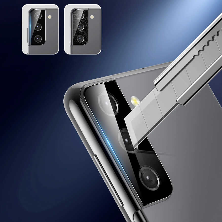 Galaxy S21 Ultra Zore Kamera Lens Koruyucu Cam Filmi Siyah