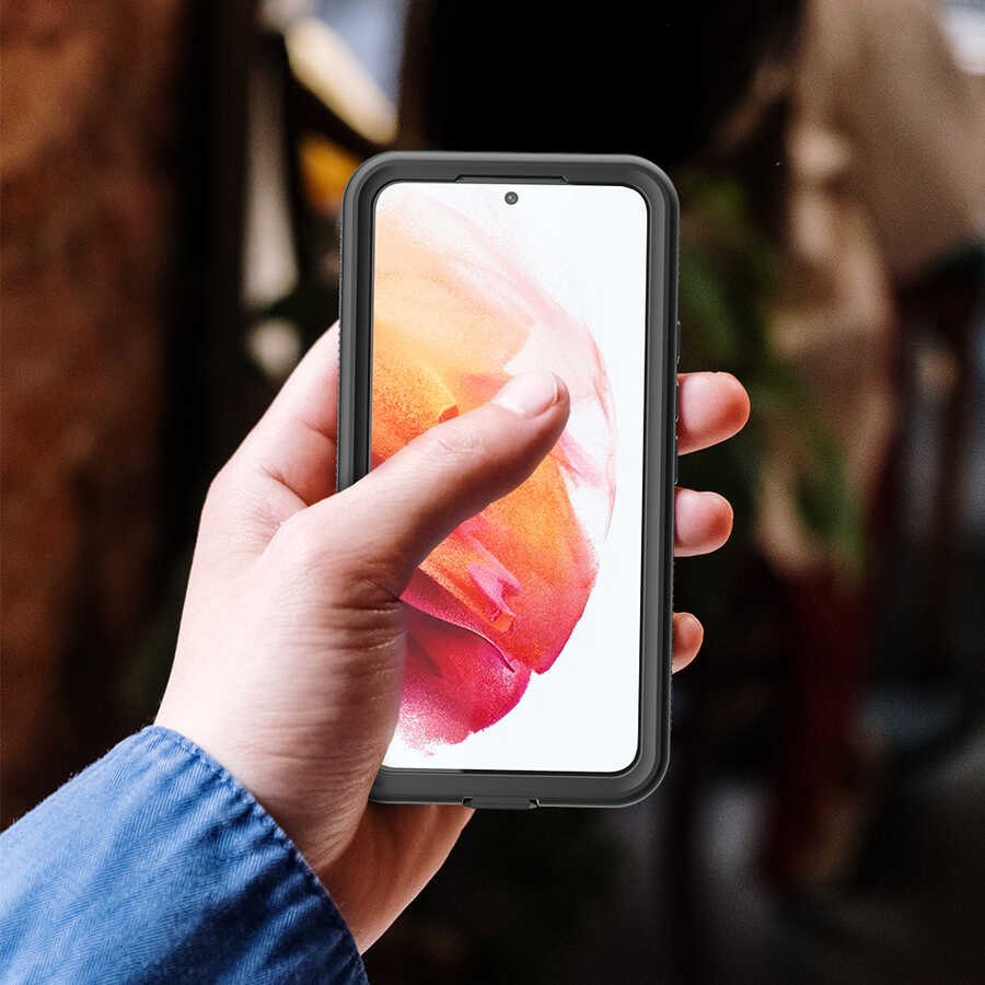 Galaxy S22 Kılıf 1-1 Su Geçirmez Kılıf Siyah