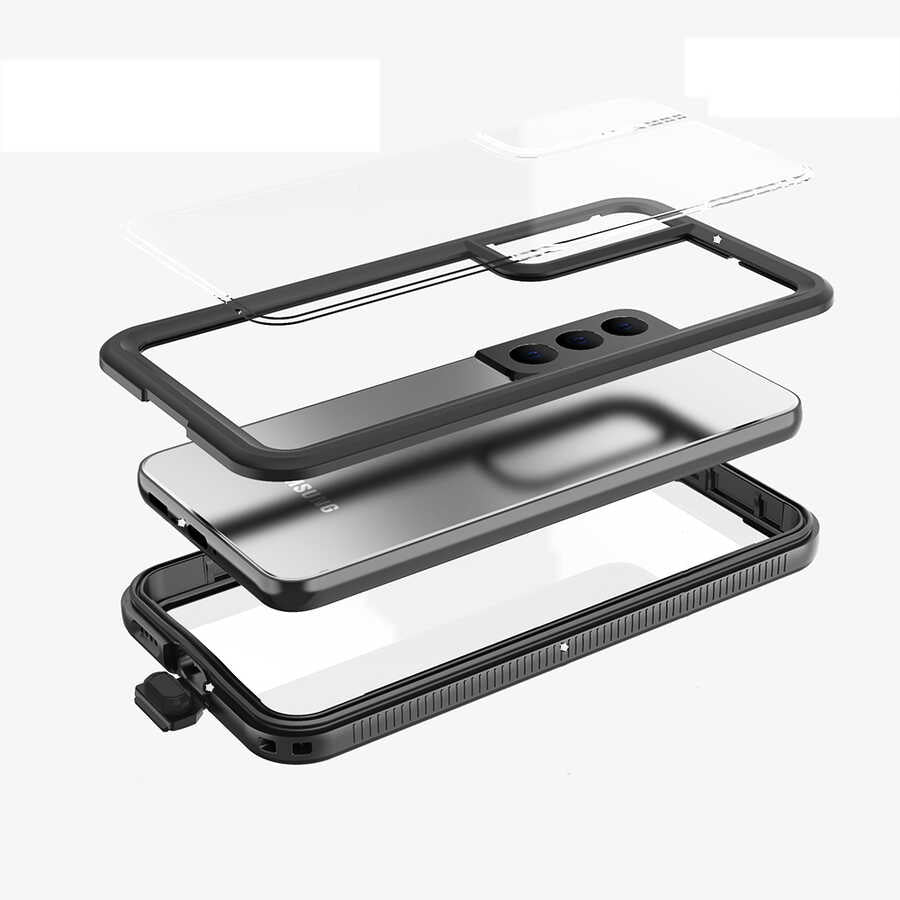 Galaxy S22 Kılıf 1-1 Su Geçirmez Kılıf Siyah