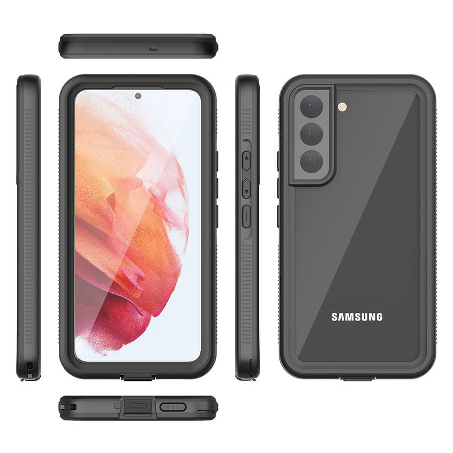 Galaxy S22 Kılıf 1-1 Su Geçirmez Kılıf Siyah