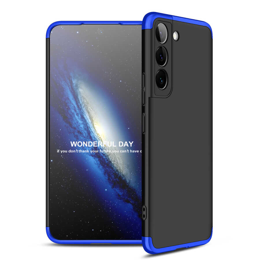 Galaxy S22 Kılıf Zore Ays Kapak Siyah-Mavi