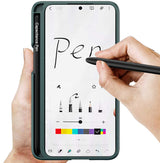 Galaxy S22 Kılıf Zore Kalemli Kıpta Kapak Koyu Yeşil