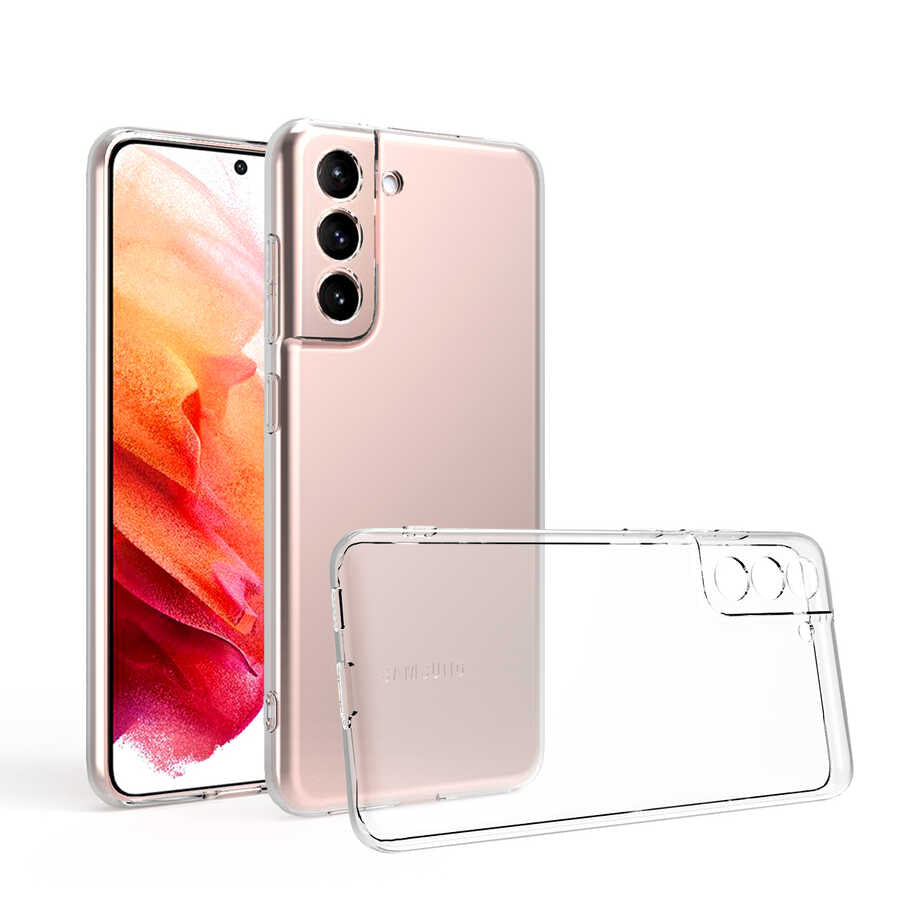 Galaxy S22 Kılıf Zore Kamera Korumalı Süper Silikon Kapak Renksiz