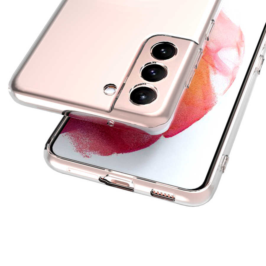 Galaxy S22 Kılıf Zore Kamera Korumalı Süper Silikon Kapak Renksiz