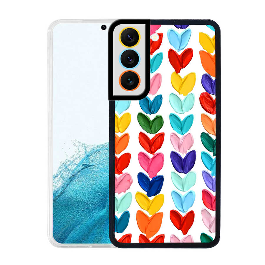 Galaxy S22 Kılıf Zore M-Fit Desenli Kapak Heart No6