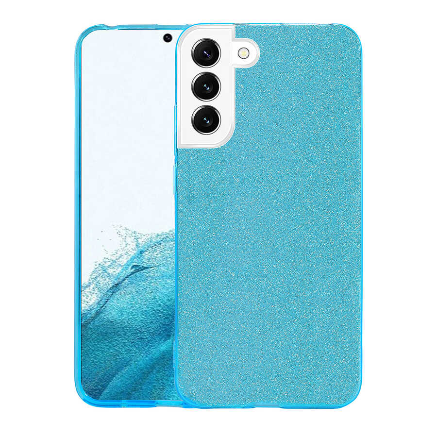 Galaxy S22 Kılıf Zore Shining Silikon Gümüş