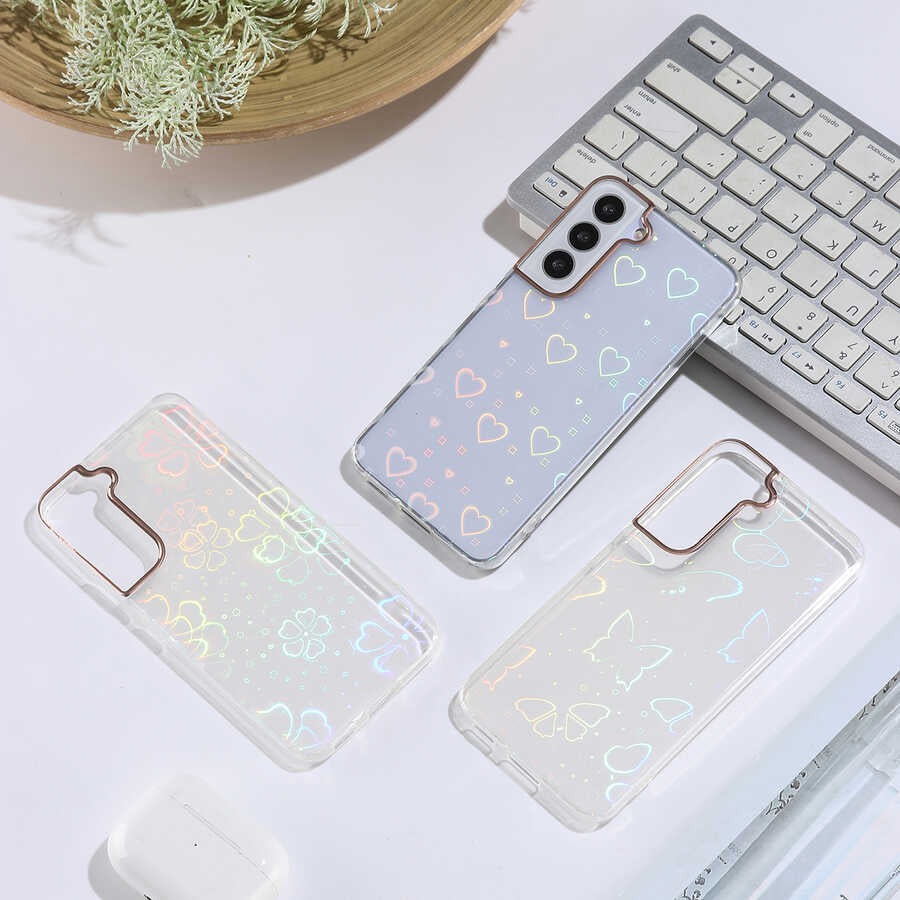 Galaxy S22 Kılıf Zore Sidney Desenli Sert Kapak Butterfly No2