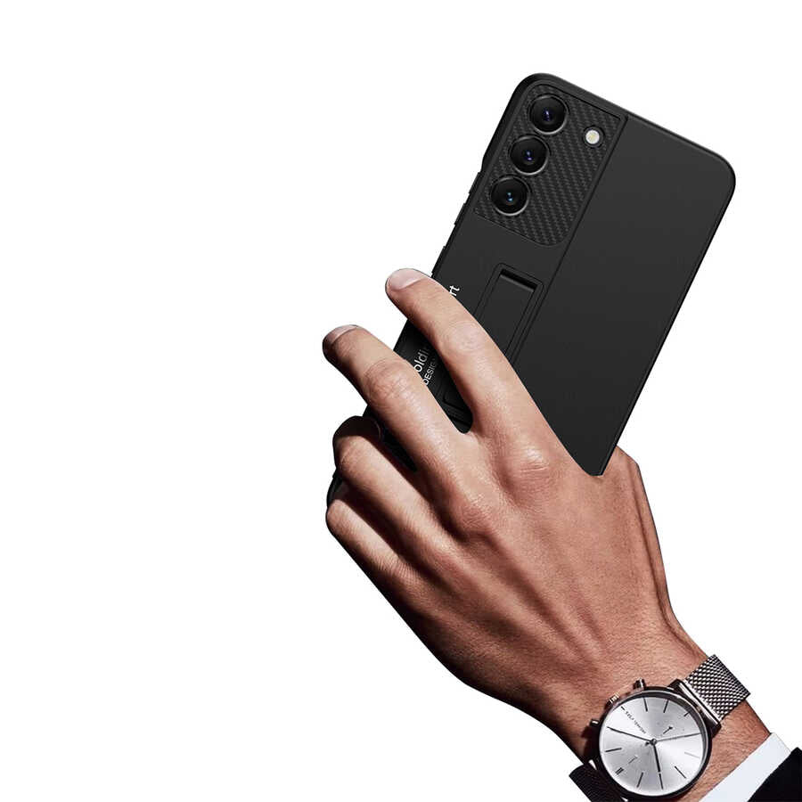 Galaxy S22 Kılıf Zore Standlı Ays Kapak Koyu Mor