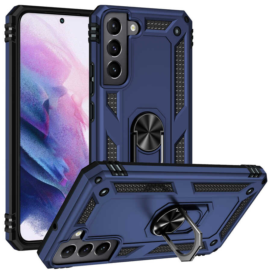 Galaxy S22 Kılıf Zore Vega Kapak Mavi