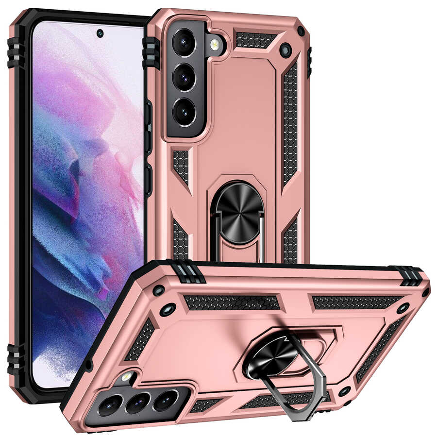 Galaxy S22 Kılıf Zore Vega Kapak Rose Gold