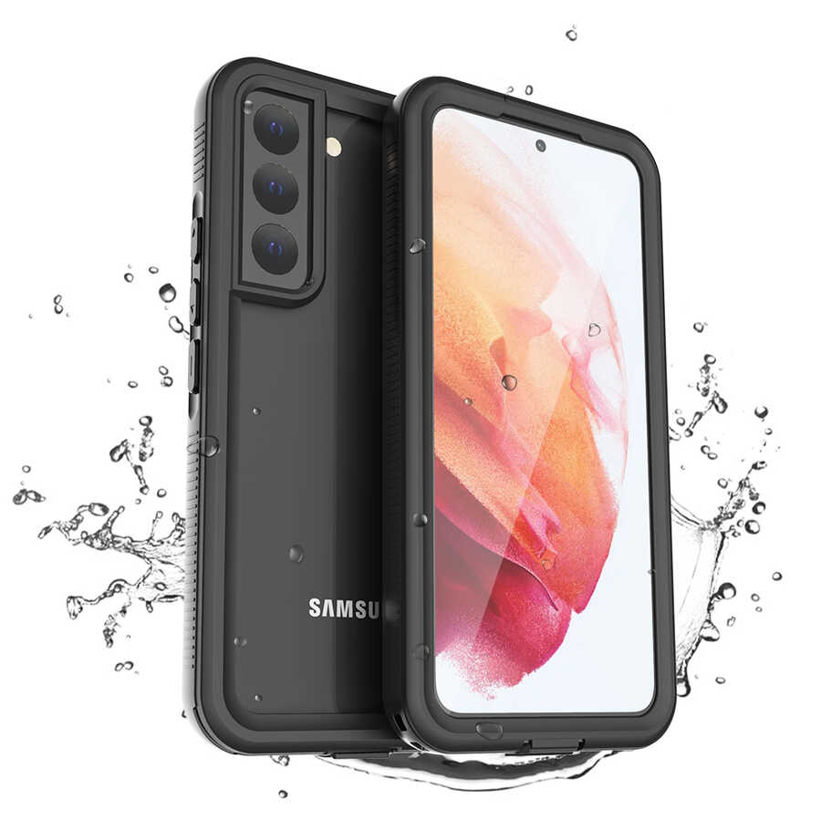 Galaxy S22 Plus Kılıf 1-1 Su Geçirmez Kılıf Siyah