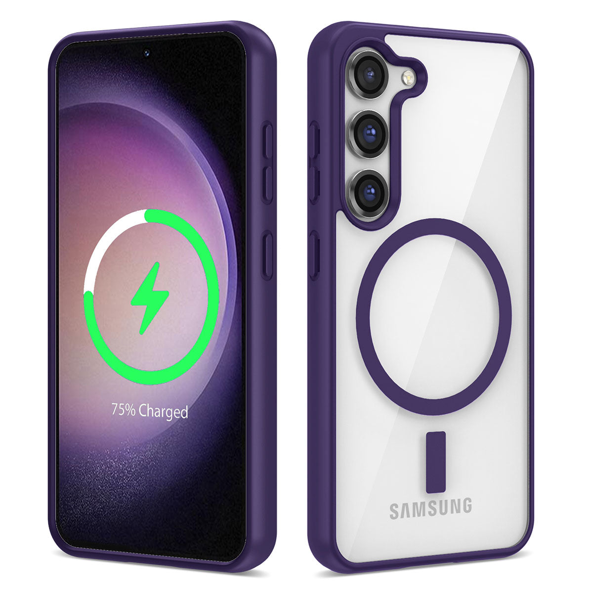 Galaxy S22 Plus Kılıf M-safe Wireless Şarj Özellikli Silikon Zore Ege Kapak Mor