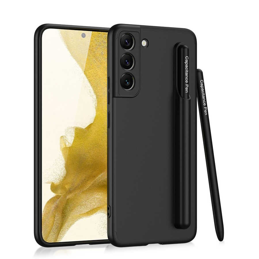 Galaxy S22 Plus Kılıf Zore Kalemli Ays Kapak Siyah