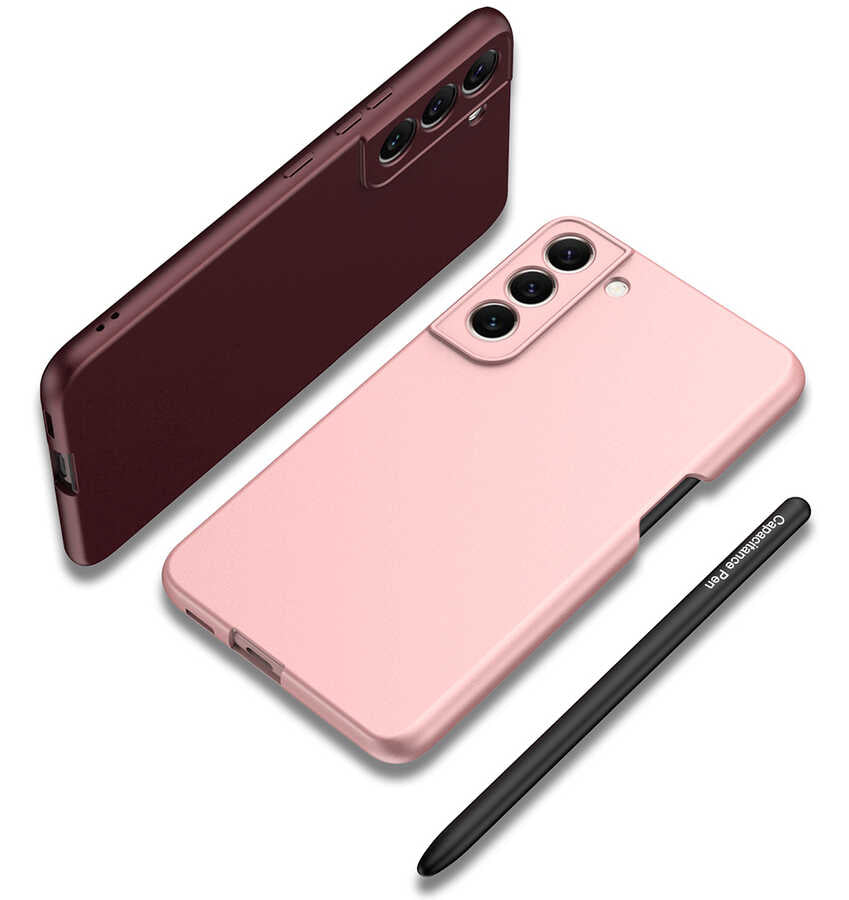 Galaxy S22 Plus Kılıf Zore Kalemli Kıpta Kapak Mürdüm