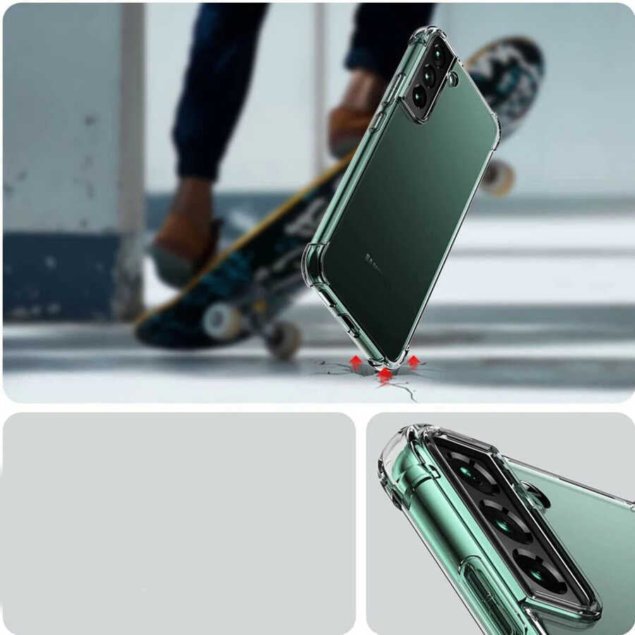 Galaxy S22 Plus Kılıf Zore Kamera Korumalı Nitro Anti Shock Silikon Renksiz