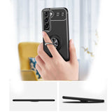 Galaxy S22 Plus Kılıf Zore Ravel Silikon Kapak Siyah-Kırmızı