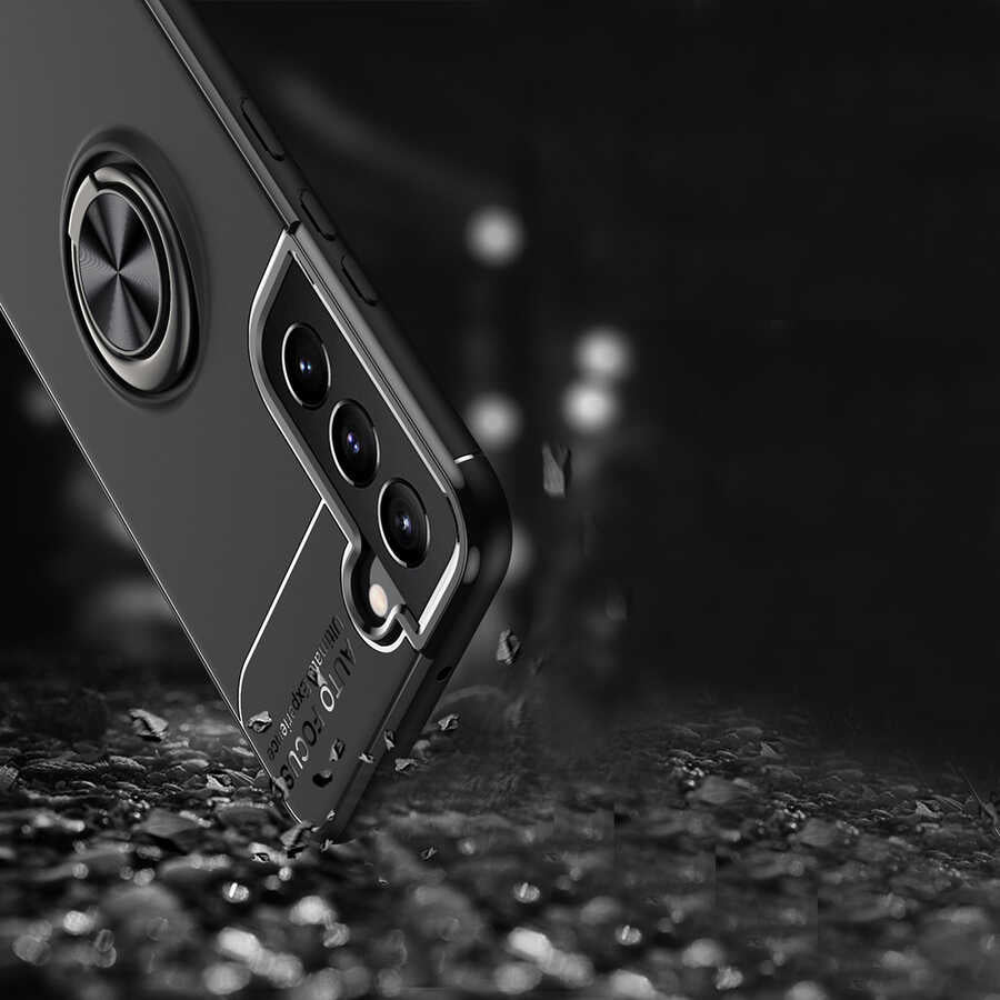 Galaxy S22 Plus Kılıf Zore Ravel Silikon Kapak Siyah-Rose Gold