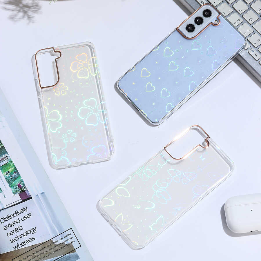 Galaxy S22 Plus Kılıf Zore Sidney Desenli Sert Kapak Butterfly No2