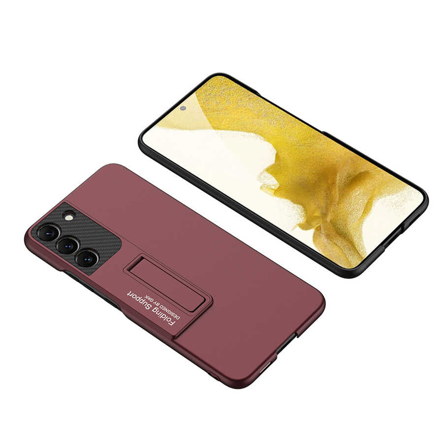 Galaxy S22 Plus Kılıf Zore Standlı Ays Kapak Koyu Mor