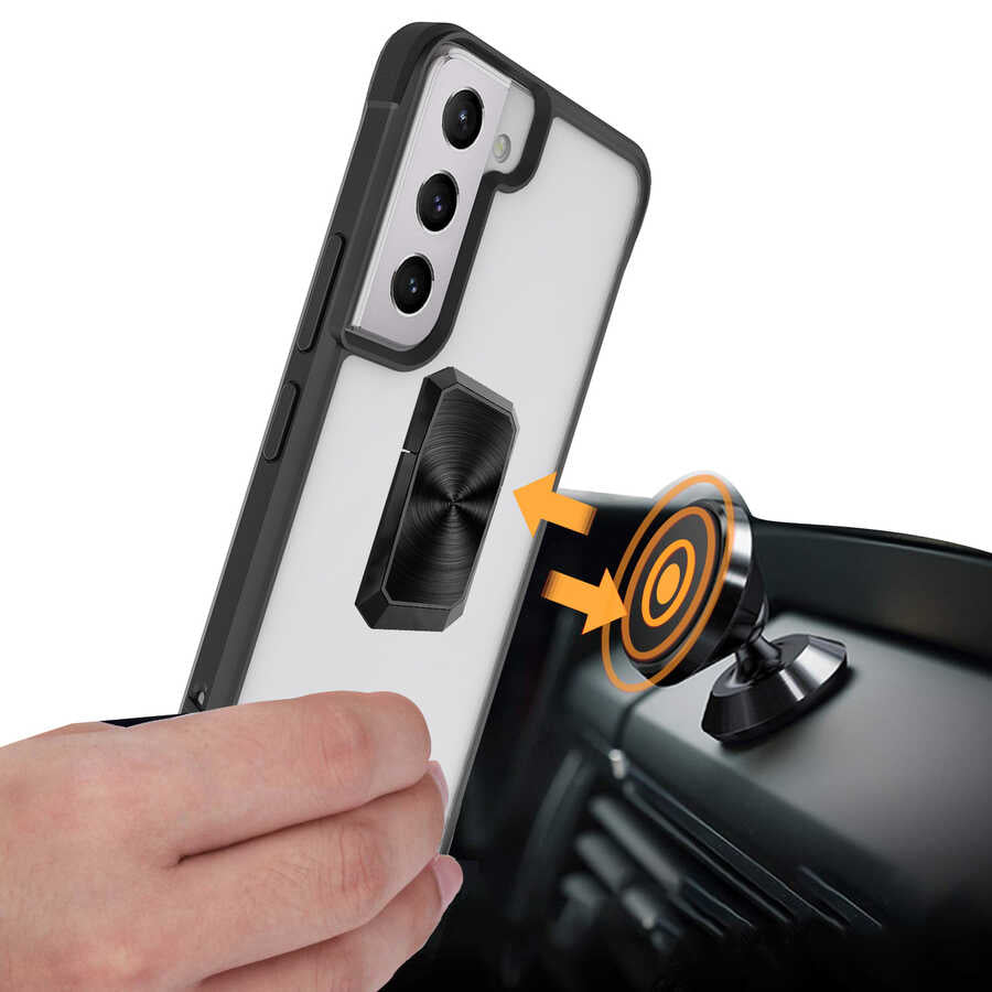 Galaxy S22 Plus Kılıf Zore V-Bax Kapak Siyah