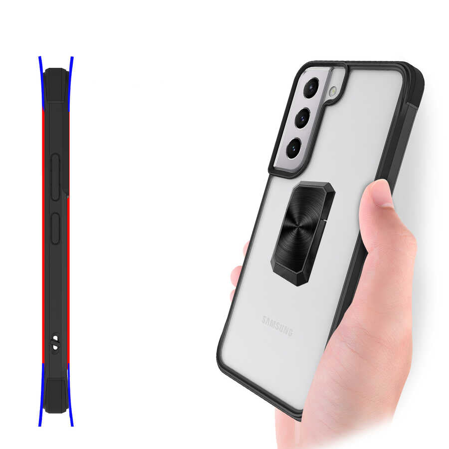 Galaxy S22 Plus Kılıf Zore V-Bax Kapak Siyah