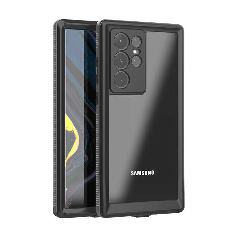 Galaxy S22 Ultra Kılıf 1-1 Su Geçirmez Kılıf Siyah