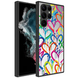 Galaxy S22 Ultra Kılıf Aynalı Desenli Kamera Korumalı Parlak Zore Mirror Kapak Kalp